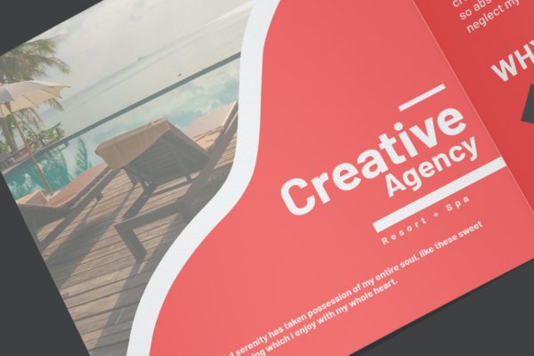 时尚方形宣传册效果图样机素材 Stylish Square Brochure – Mockup