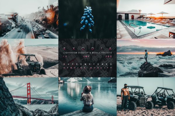 深蓝＆粉红色调现代社交照后期LR加工预设 Exodia Lightroom Presets