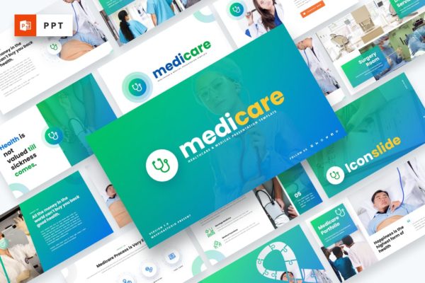 多功能医疗保健主题Powerpoint演示模板 Medicare – Healthcare Medical Powerpoint Template
