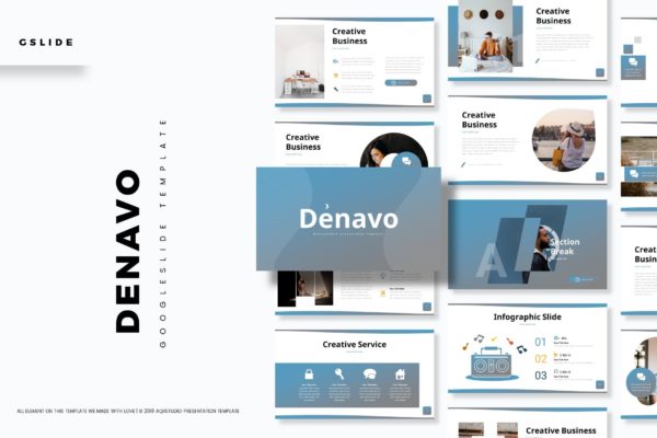 居家办公主题谷歌幻灯片创意模板 Denavo – Google Slide Template