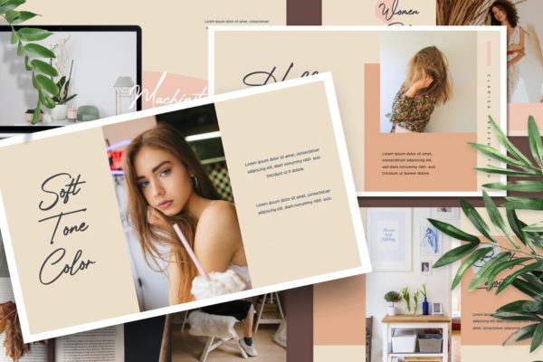 美容美妆品牌宣传PPT演示文稿 CLARISA – Powerpoint Template