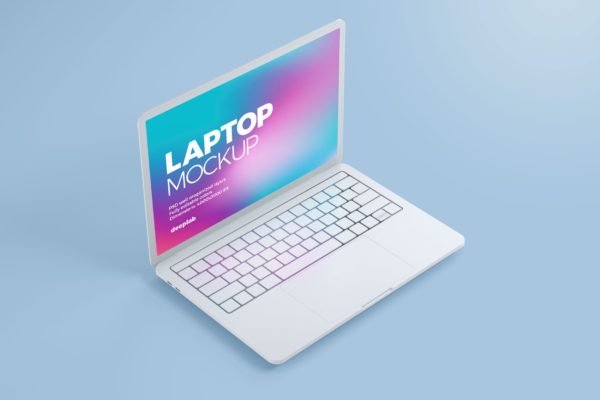 粘土材质Macbook Pro屏幕预览左侧特写图样机模板 Macbook Pro Clay Mockup