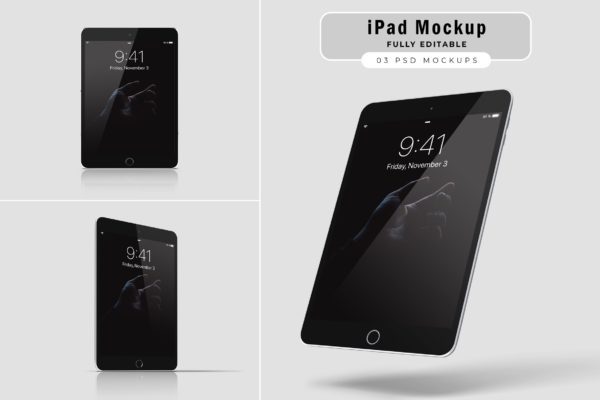 苹果平板电脑iPad Air屏幕展示样机V.1 iPad Air Mockups V.1