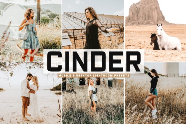 低对比度和柔和暖色调照片滤镜LR预设 Cinder Mobile & Desktop Lightroom Presets