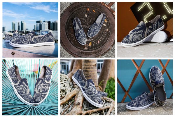 城市帆布鞋图案设计效果图展示样机模板 Urban Canvas Shoes Mockups
