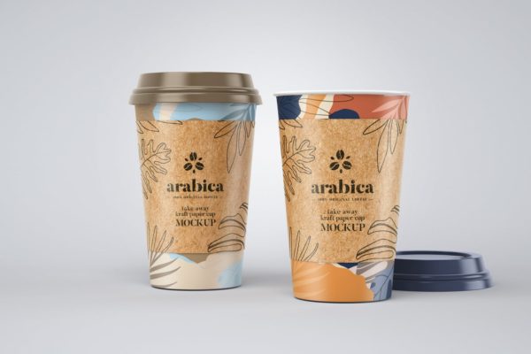纸质咖啡杯包装设计效果图样机模板 Take Away Paper Coffee Cup Mockup