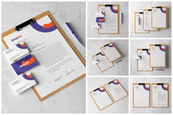 写字夹板&文具品牌设计样机套装 Stationery Branding Mockup Set with Clipboard