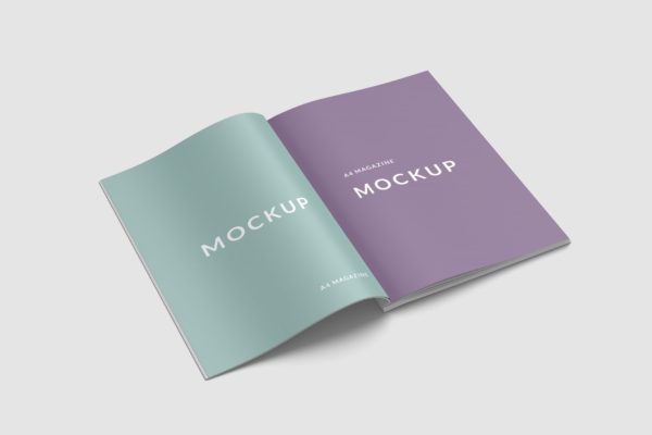 A4&美国信纸尺寸杂志内页版式设计样机模板 A4 and US Letter Sizes Magazine Mockups