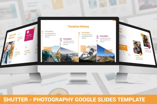 现代摄影主题谷歌幻灯片演讲模板 Shutter – Photography Google Slides Template