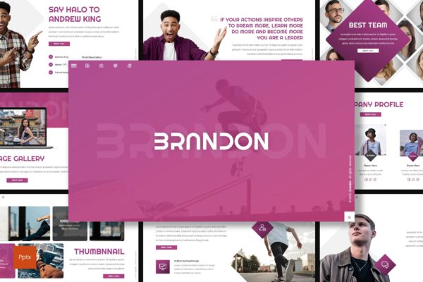 创意团队介绍PPT演示幻灯片模板 Brandon – Creative Powerpoint Template
