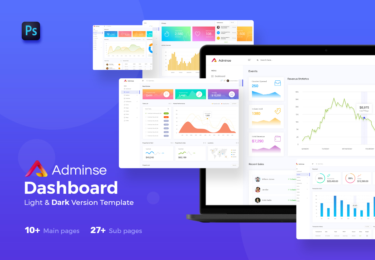 Adminse – Dashboard for Admin UI Kit Templates