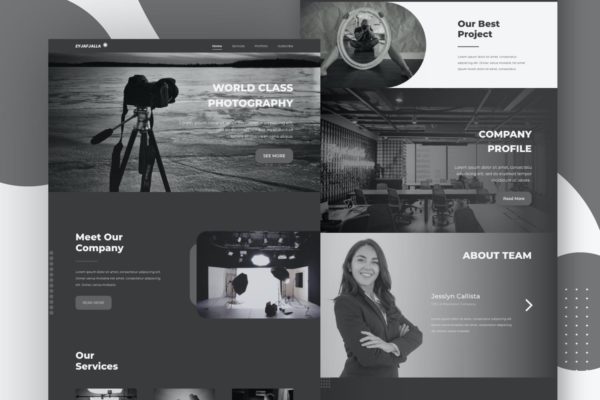 摄影工作室推广邮件订阅设计模板 Photography Email Newsletter