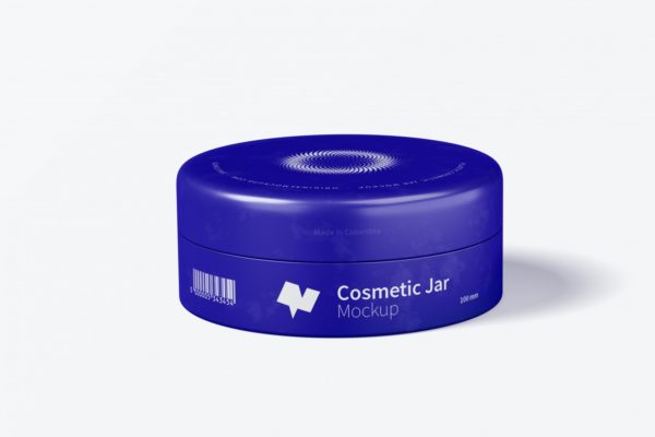 100mm塑料材质化妆品罐子样机 100mm Plastic Cosmetic Jar Mockup