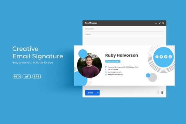 适用于企业经理的电子邮件签名模板v3.12 VDN Email Signature v3.12