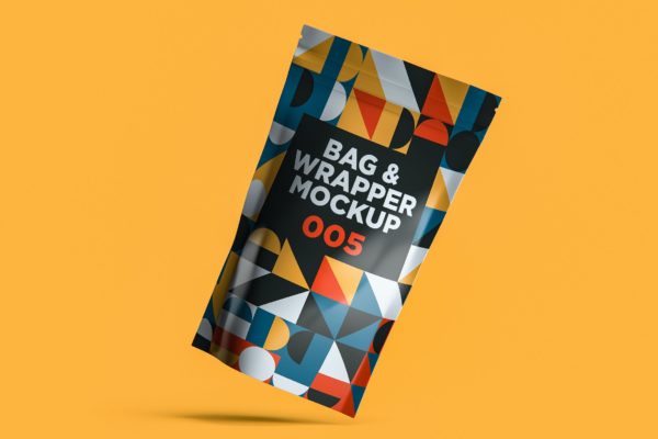 零食包装袋外观设计样机模板v5 Bag & Wrapper Mockup 005