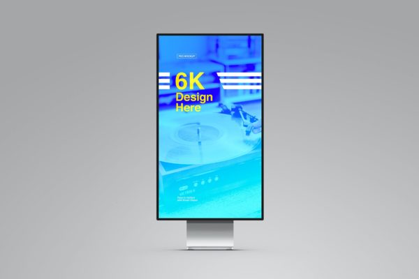 6K分辨率纵向显示XDR显示器样机模板 Monitor Mockup – Portrait Display XDR