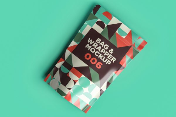 零食包装袋外观设计样机模板v6 Bag & Wrapper Mockup 006