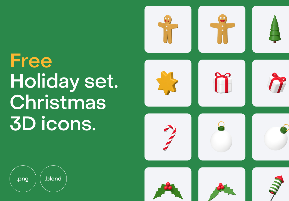 Free xmas 3d icons