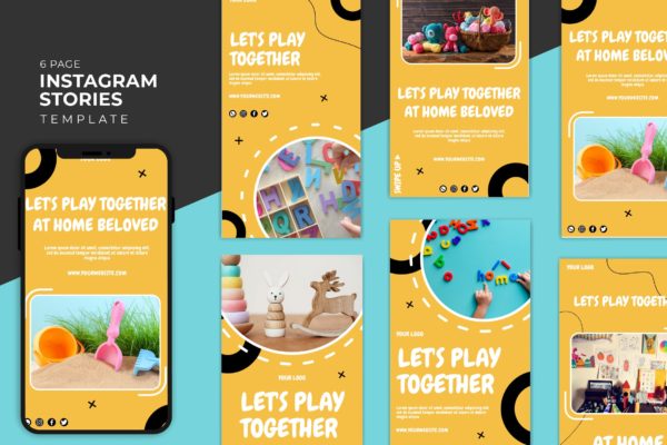 儿童玩具Instagram故事社交贴图素材v2 Instagram Story Template Vol.2