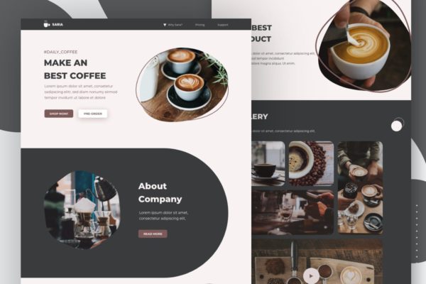 咖啡品牌EDM推广邮件设计模板 Coffee Business Email News Letter