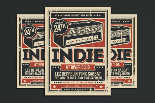 独立音乐表演宣传单模板下载 Indie Music Show