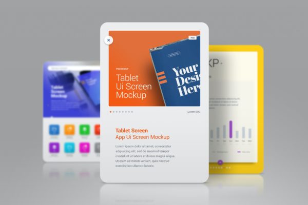 高斯模糊平板电脑屏幕演示展示样机 Tablet Presentation Showcase Mockup