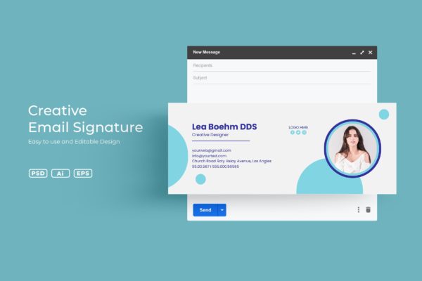 适用于创意设计师的电子邮件签名模板v3.16 VDN Email Signature v3.16
