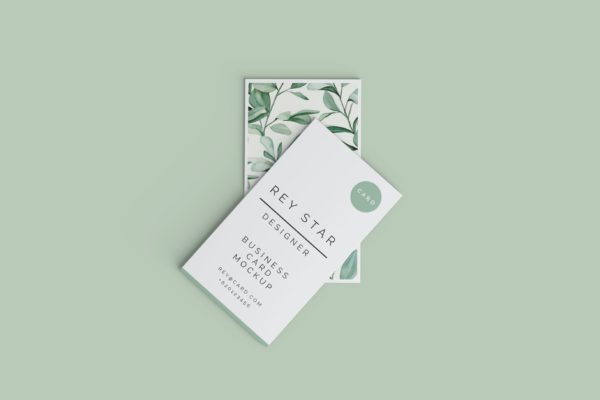 竖版名片版式设计样机模板 Business Card Mockup
