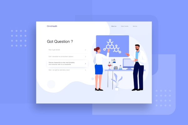 科学探讨主题着陆页设计网站插画模板 Scientist discuss an issue website Illustration