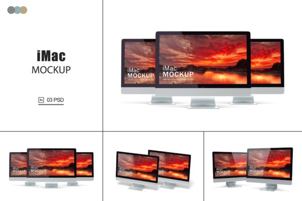 iMac Mockups V.4实体模型广告样品机