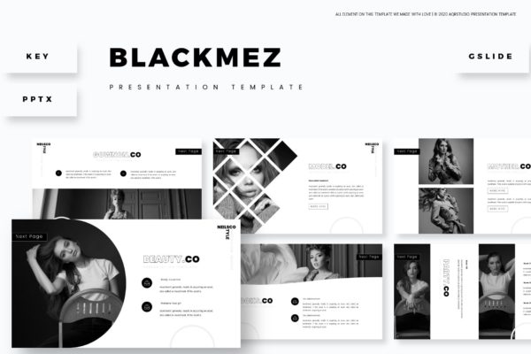 酷黑色主题多用途幻灯片演示PPT模板 Blackmez – Presentation Template
