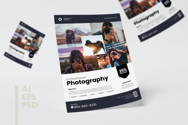 摄影教学培训宣传单模板 Photography Flyer Design