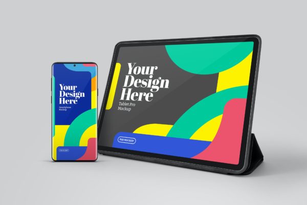平板电脑专业版透视盒智能手机样机 Tablet Pro Perspective Case Smartphone Mockup