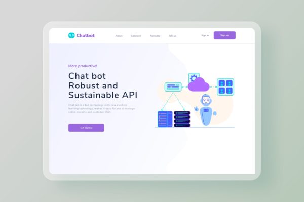 大数据API主题网站设计插画 Big Data Robust API website Illustration