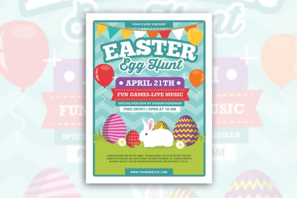 复活节寻蛋活动宣传单设计 Easter Egg Hunt