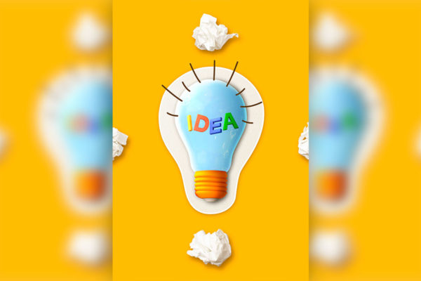 灯泡idea创意灵感主题视觉概念海报设计韩国素材