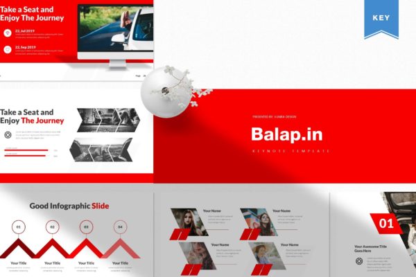 汽车发展史时间轴演示文稿Keynote模板 Balapin | Keynote Template