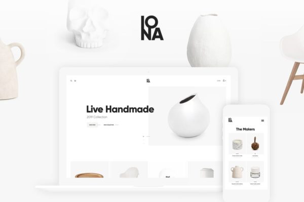 纯白系雅致高端极简风WordPress主题模板 Iona