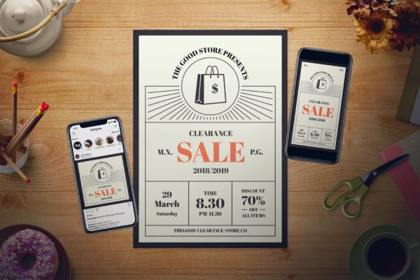 现代促销传单/海报设计模板集 Modern Sale Flyer Set