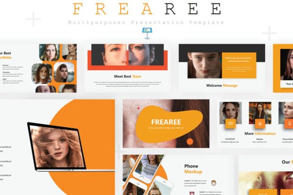 人像摄影推广Keynote演示文稿 Frearee – Keynote Template