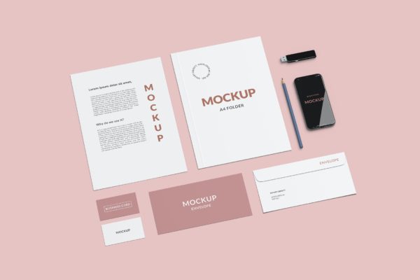 企业办公文具VI样机 Stationery Mockups