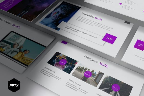 极简个人摄影工作室推广PowerPoint演示模板 Monpelier – Powerpoint Template