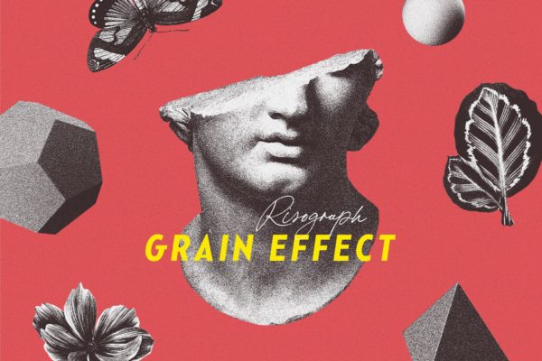 经典旧报纸颗粒外观PS图层样式 Risograph Grain Effect for Photoshop