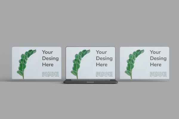 简约场景笔记本电脑屏幕样机模板 Laptop Screen Mockup