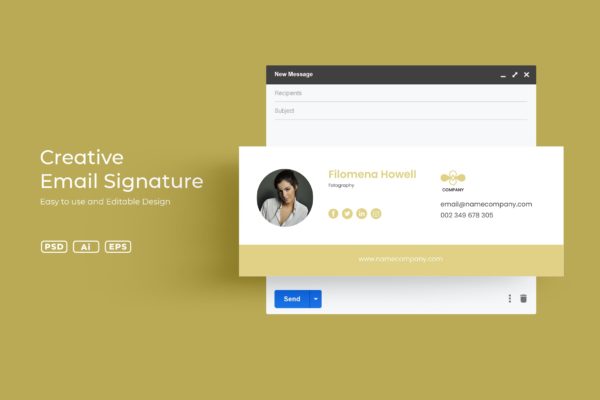 适用于摄影师的电子邮件签名模板v3.15 VDN Email Signature v3.15
