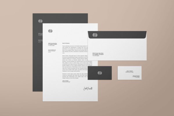 企业办公文具VI样机素材 Stationary Mockup