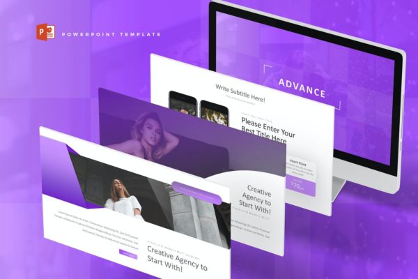 神秘魅惑高级质感紫色系Powerpoint演示模板 Advance – Powerpoint Template
