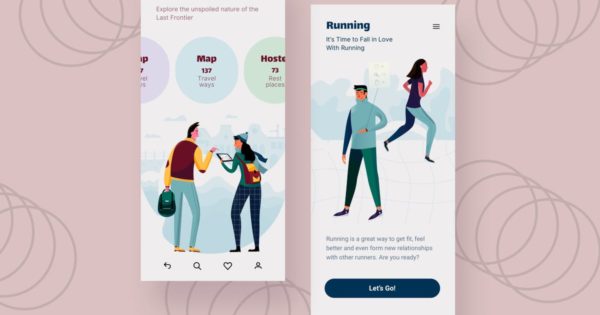 查找搜索主题APP用户界面设计矢量插画素材 Search Mobile Interface Illustrations
