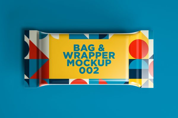 零食包装袋外观设计样机模板v2 Bag & Wrapper Mockup 002
