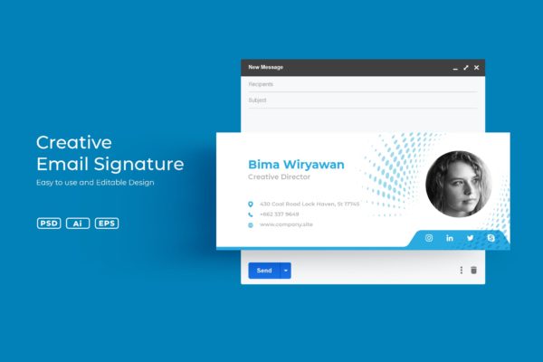 创意设计师电子邮件签名设计模板v3.4 SRTP Email Signature v3.4